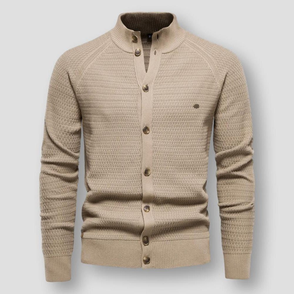 Sky Morris Gilbert Luxe Elegance Turtleneck Cardigan