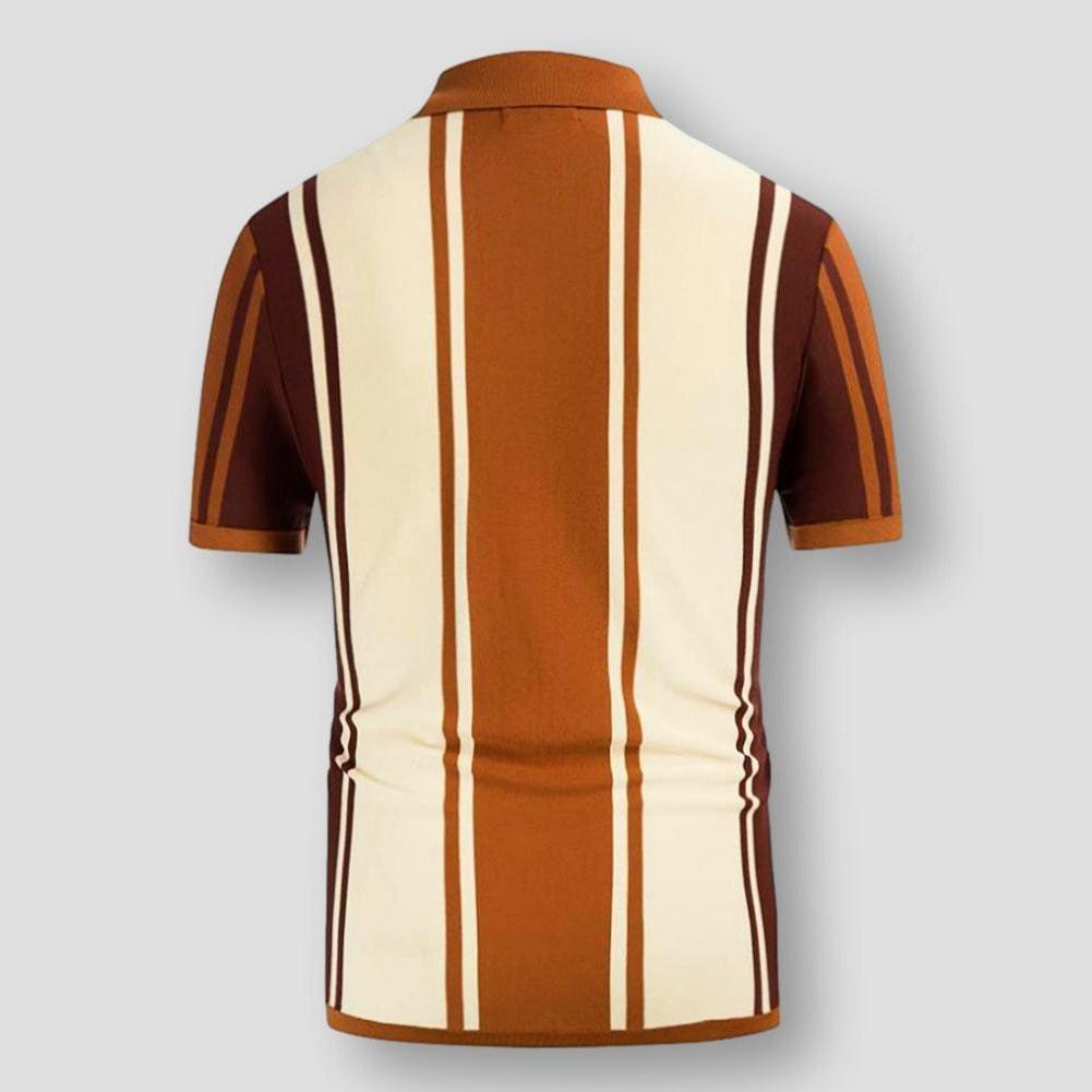 Sky Morris Glendale Patchwork Striped Polo Shirt