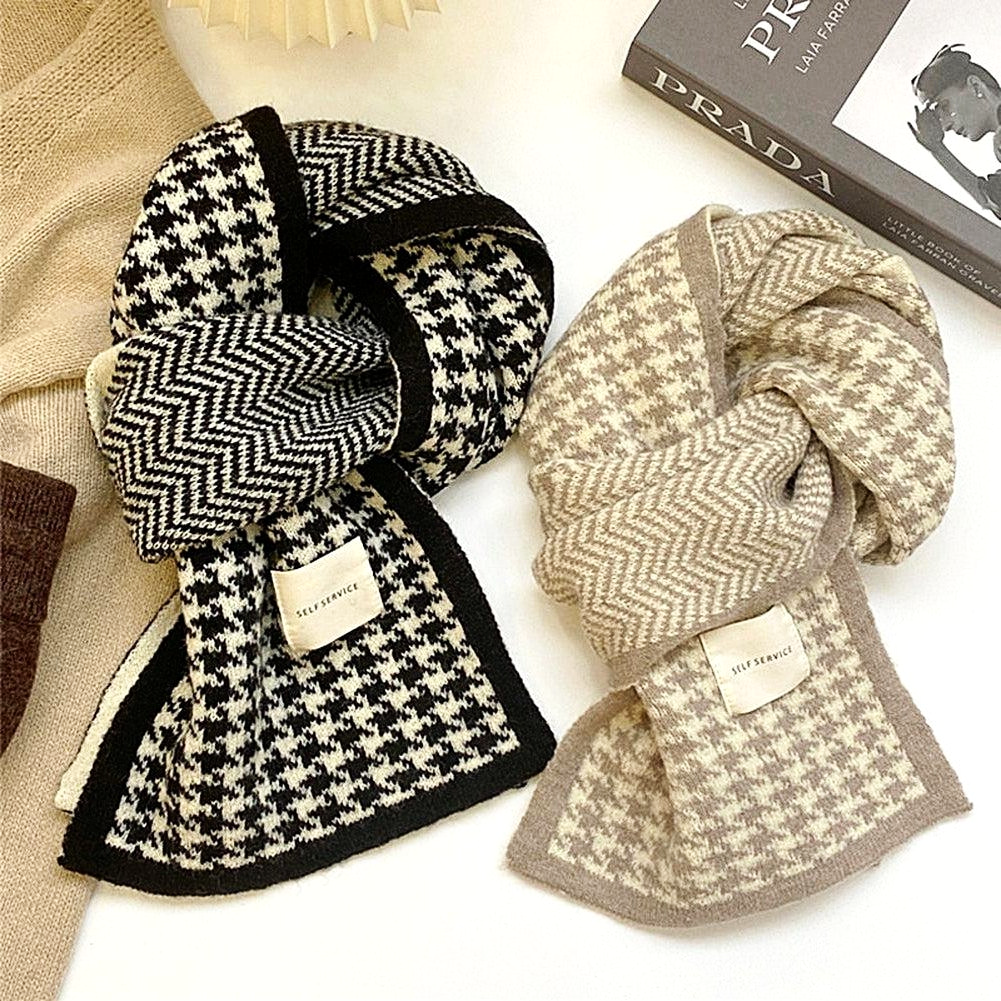 Sky Morris Houndstooth Cashmere Scarf