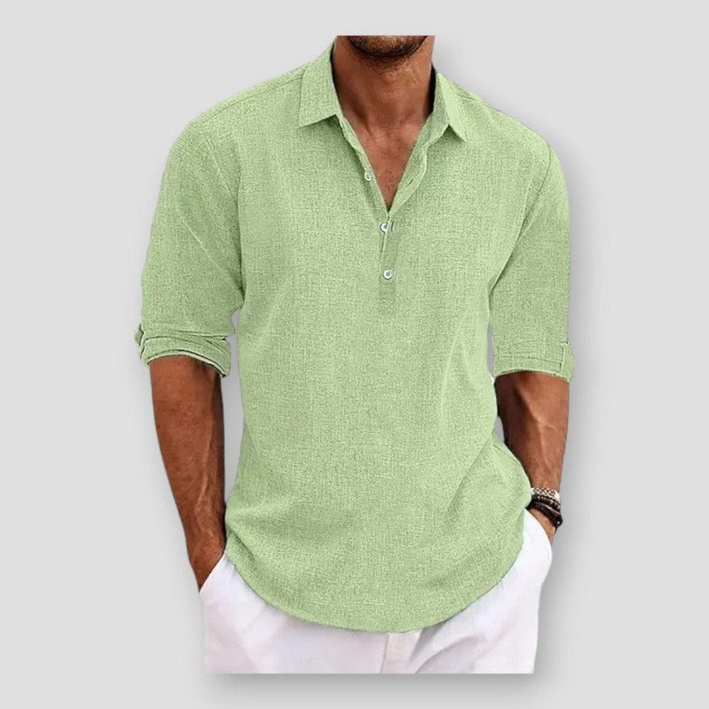 Loose Men Shirt Breathable Short Sleeve Men's Summer Shirt with Turn-down Collar Solid Color Buttons Loose Fit Casual for Soft, Size - 3XL