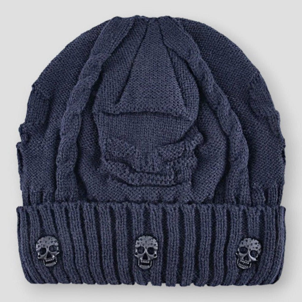 Moon Madrid Diego Cozy Skull Metal Knitted Beanie