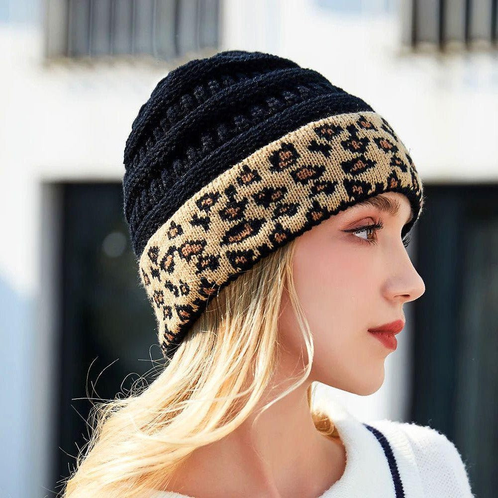 Moon Madrid Dallas Wild Leopard Knitted Beanie