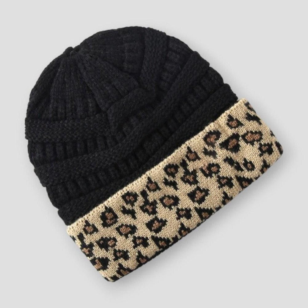 Moon Madrid Dallas Wild Leopard Knitted Beanie