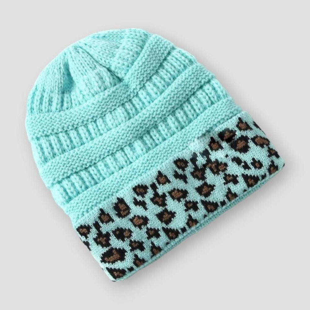 Moon Madrid Dallas Wild Leopard Knitted Beanie