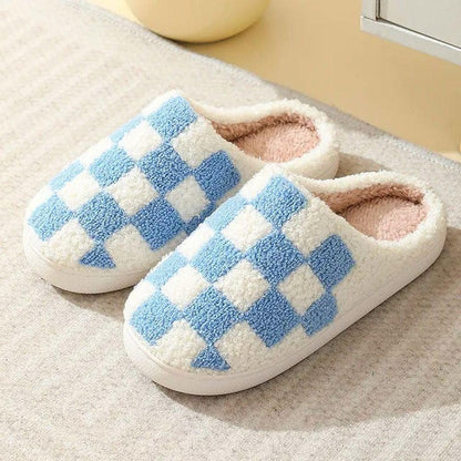 Moon Madrid Francisco Plush Cozy Checkered Slides