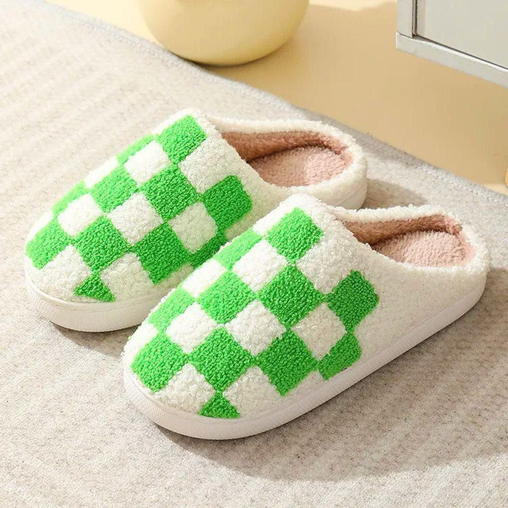 Moon Madrid Francisco Plush Cozy Checkered Slides