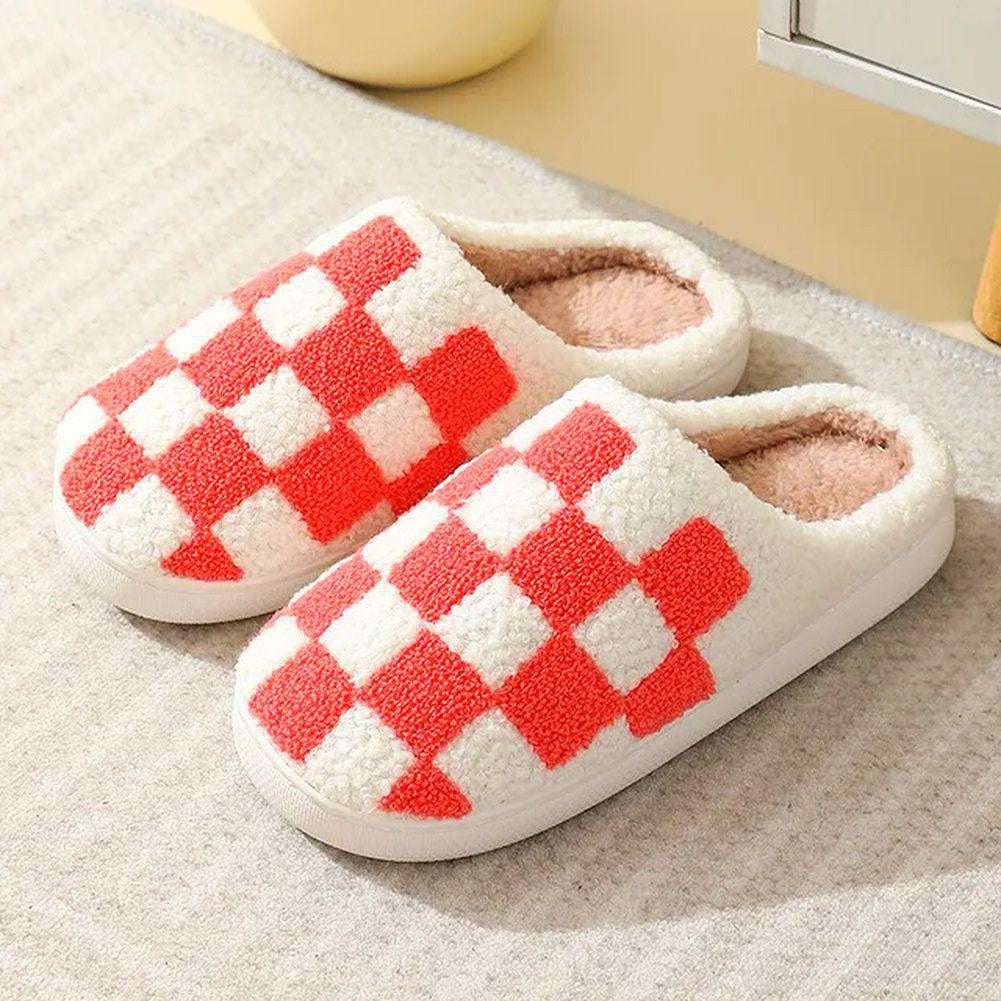 Moon Madrid Francisco Plush Cozy Checkered Slides