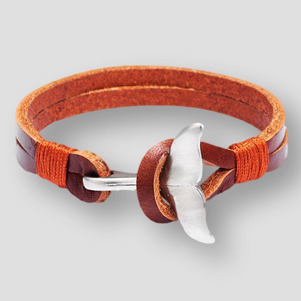 Moon Madrid Houston Whale Tail Leather Bracelet