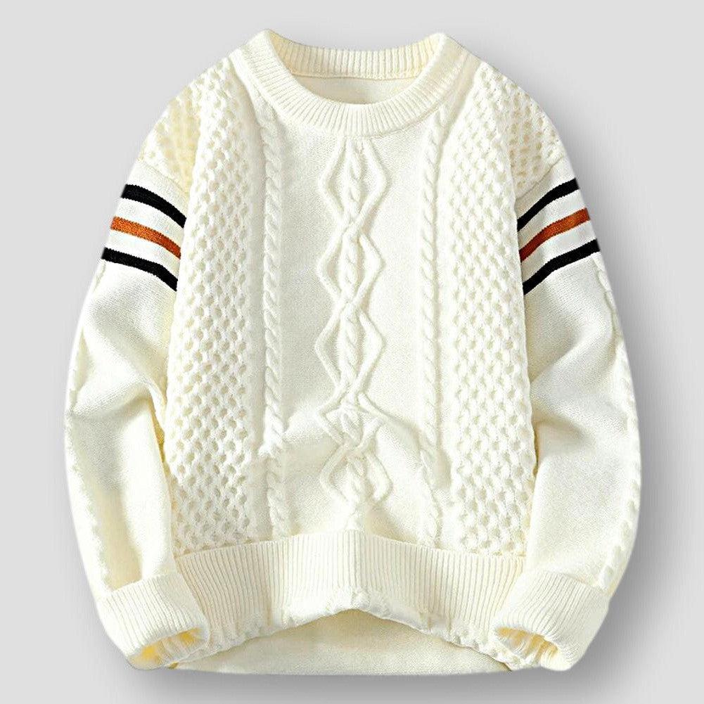 Moon Madrid Killeen Textured Crossweave Striped Sweater