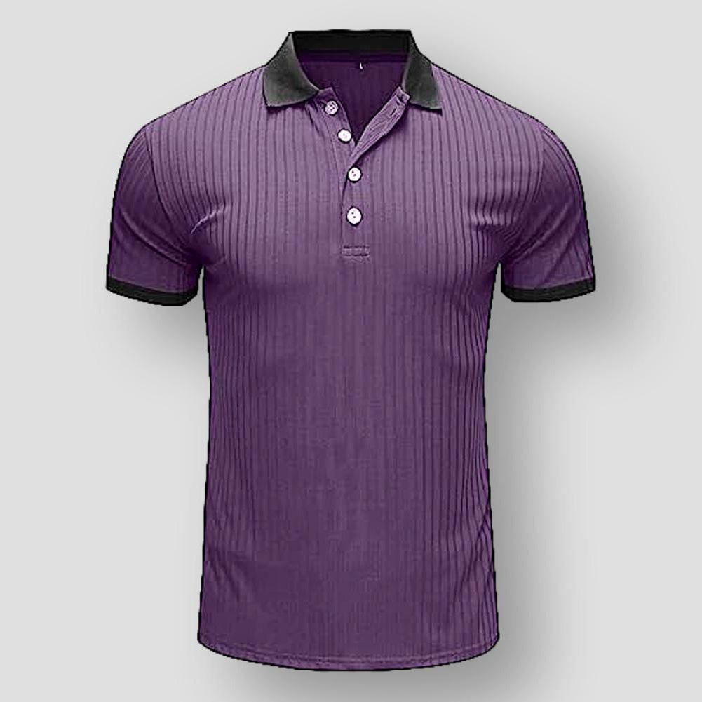 Moon Madrid Orlando Vertical Striped Polo Shirt