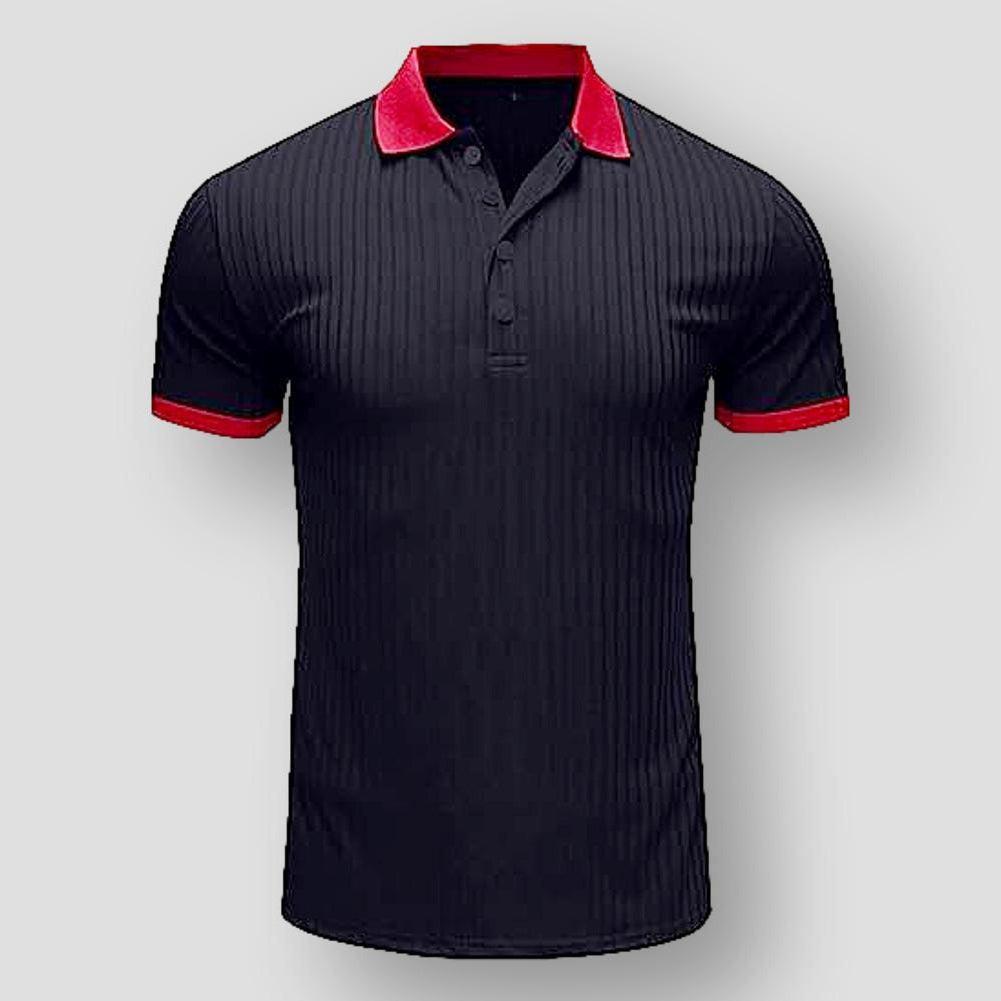 Moon Madrid Orlando Vertical Striped Polo Shirt