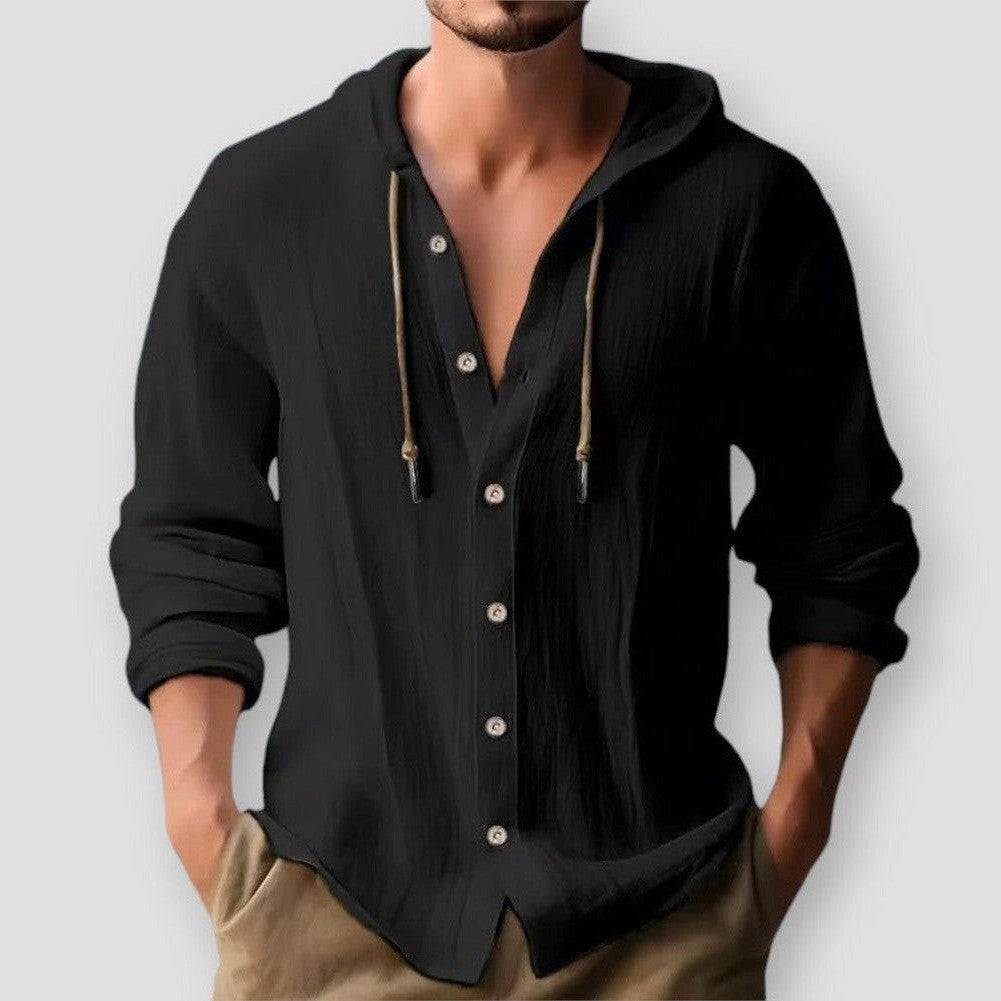 Moon Madrid Paterson Buttoned Elegance Hooded Shirt