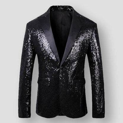 Moon Madrid Vista Sparkle & Shine Sequin Tuxedo Blazer