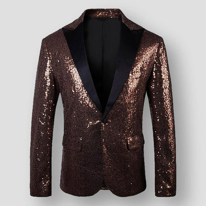 Moon Madrid Vista Sparkle & Shine Sequin Tuxedo Blazer