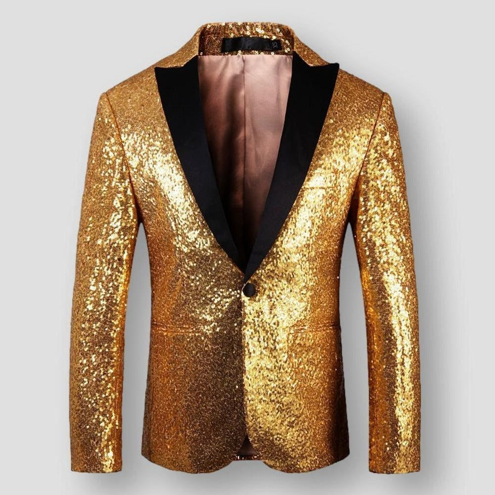 Moon Madrid Vista Sparkle & Shine Sequin Tuxedo Blazer