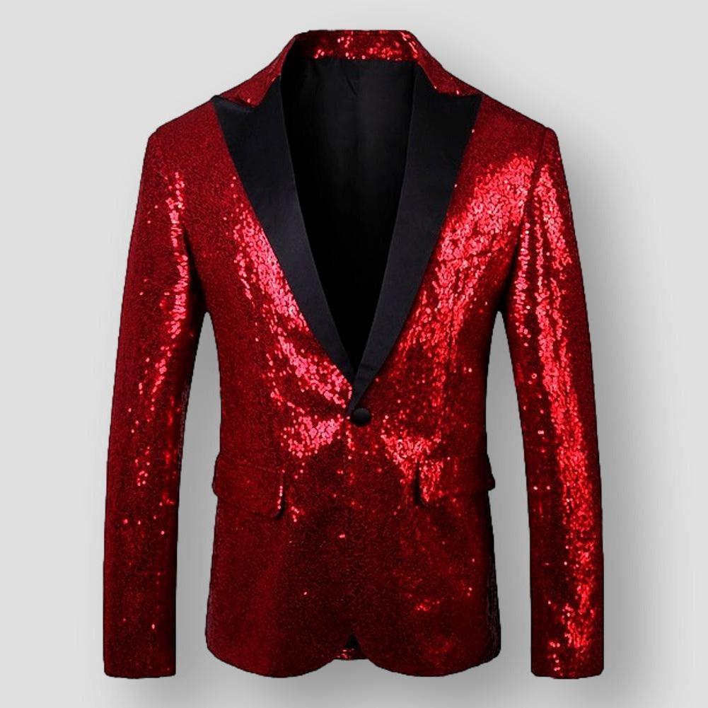 Moon Madrid Vista Sparkle & Shine Sequin Tuxedo Blazer