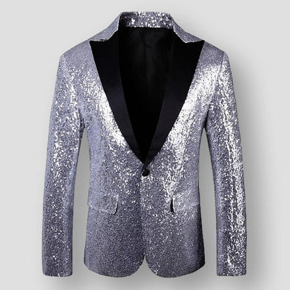 Moon Madrid Vista Sparkle & Shine Sequin Tuxedo Blazer