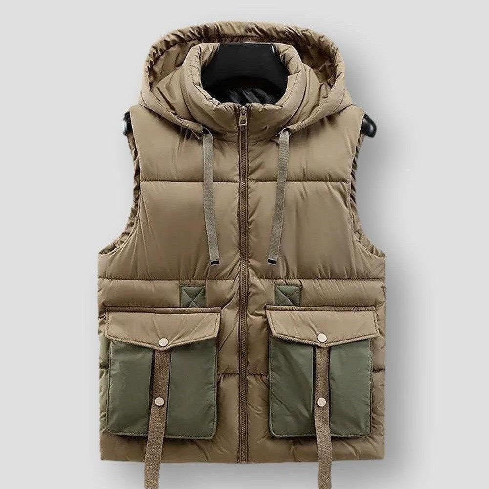 Saint Martin Amarillo Hooded Cargo Vest