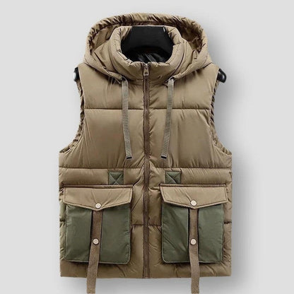 Saint Martin Amarillo Hooded Cargo Vest