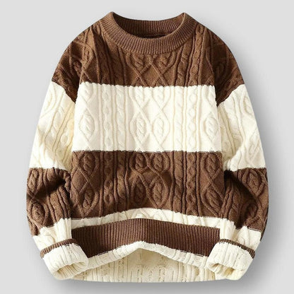 Saint Martin Collins Two Tone Twisted Rope Sweater