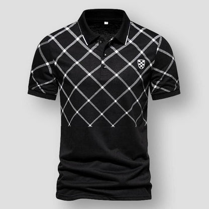 Saint Martin Denton Classic Argyle Printed Polo Shirt