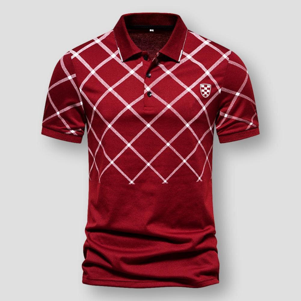 Saint Martin Denton Classic Argyle Printed Polo Shirt