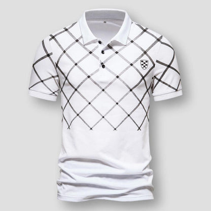 Saint Martin Denton Classic Argyle Printed Polo Shirt