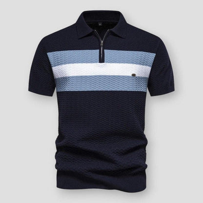 Saint Martin Houston Elevate Textured Stripe Polo Shirt