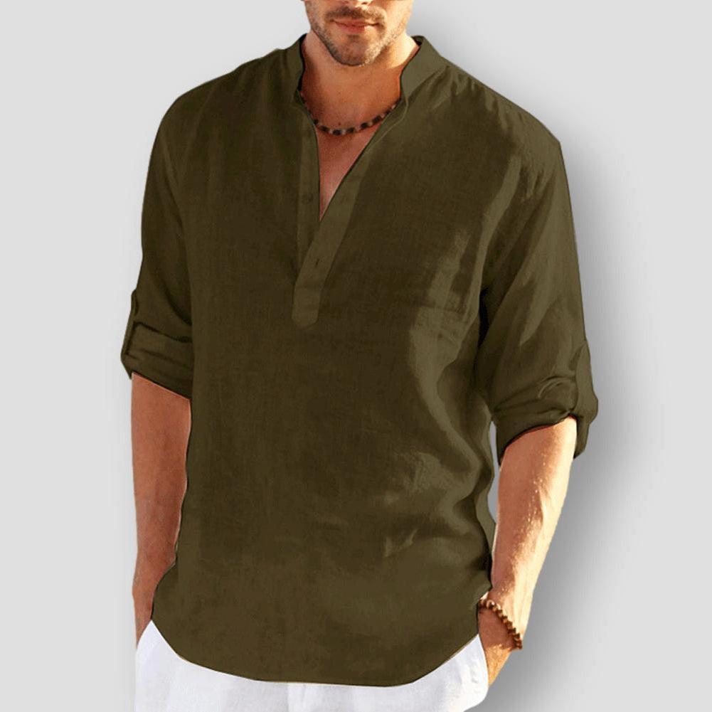 Saint Martin Joliet Long Sleeve Cotton Linen Shirt