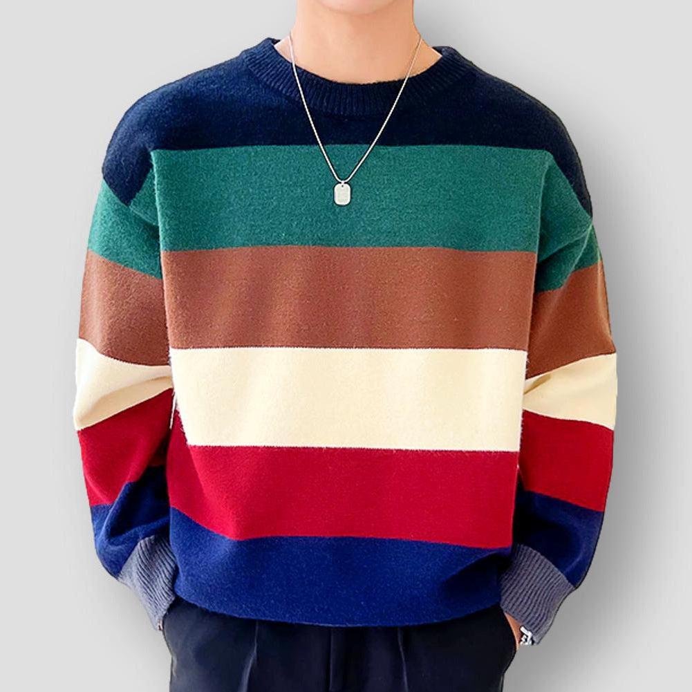 Saint Martin Louis Rainbow Striped Knitted Sweater