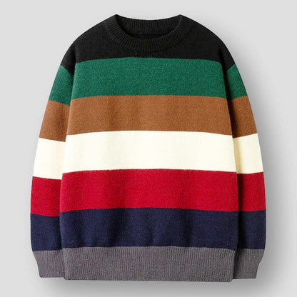 Saint Martin Louis Rainbow Striped Knitted Sweater