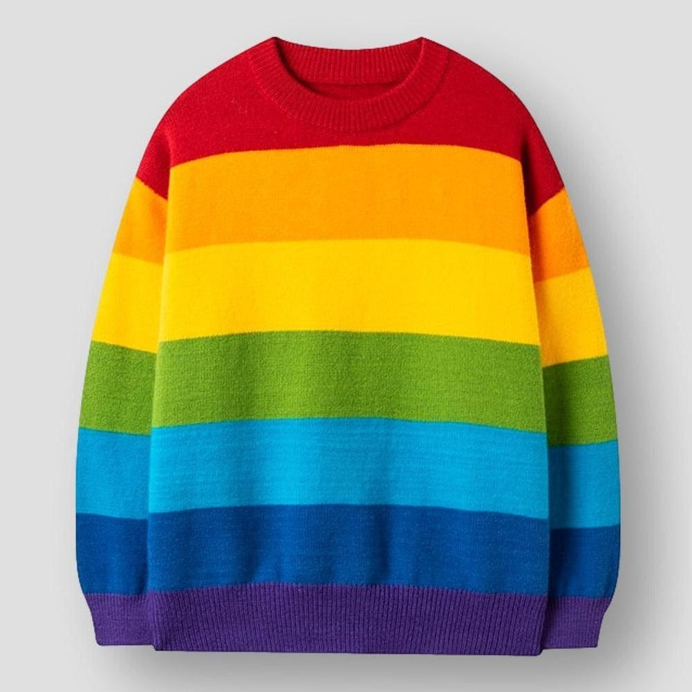 Saint Martin Louis Rainbow Striped Knitted Sweater