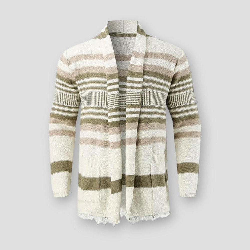 Saint Martin Ontario Classic Striped Mid-length Cardigan