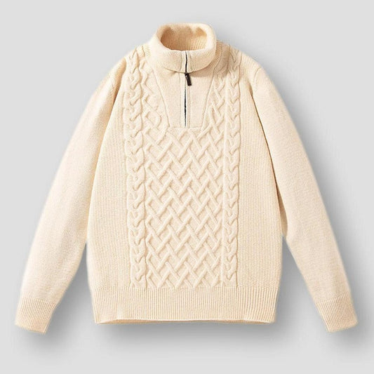 Saint Martin Oxnard Vintage Vibes Zip-Up Turtleneck Sweater