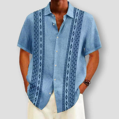 Sky Morris Denton Ethnic Escapade Linen Shirt