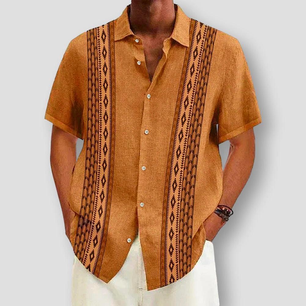 Sky Morris Denton Ethnic Escapade Linen Shirt