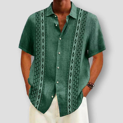 Sky Morris Denton Ethnic Escapade Linen Shirt