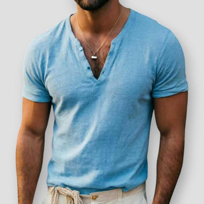 Sky Morris Downey Cotton Linen T-Shirt