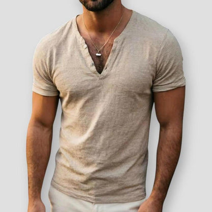 Sky Morris Downey Cotton Linen T-Shirt