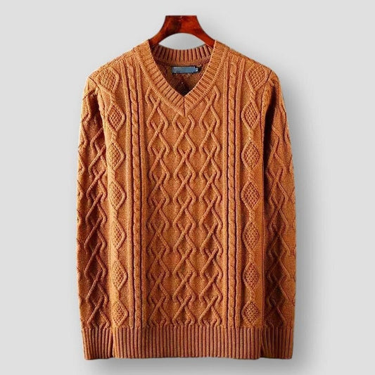 Sky Morris Houston Textured Luxe V-Neck Pullover