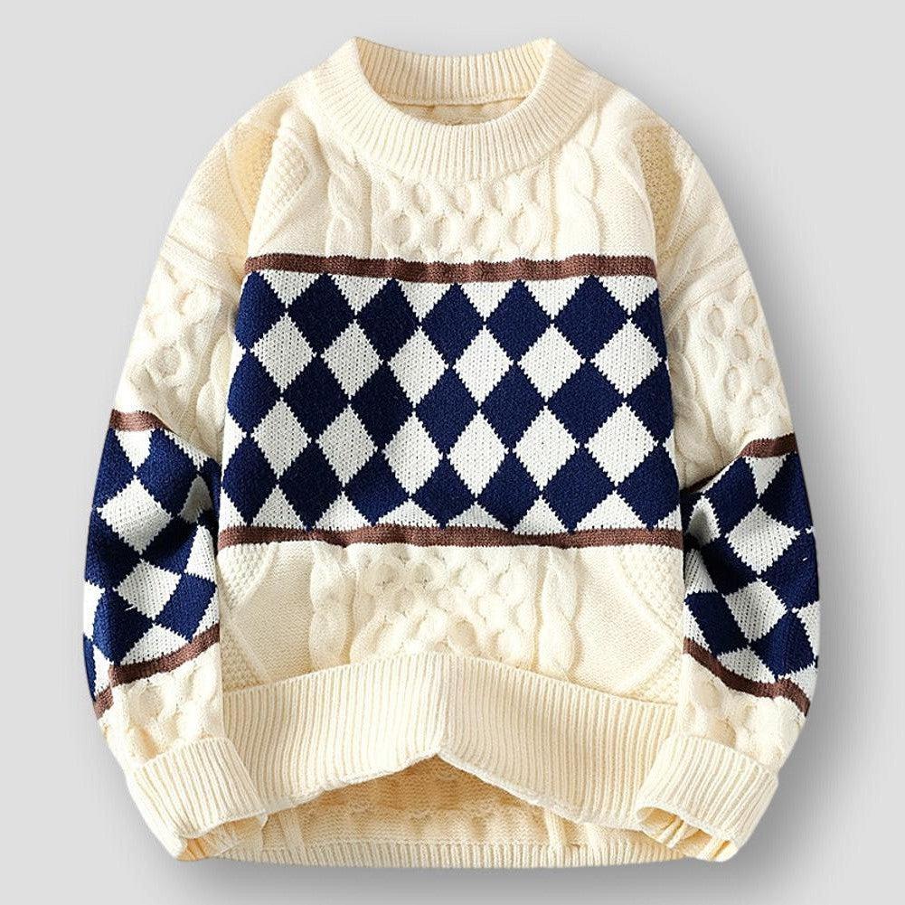 Sky Morris Joliet Modern Classic Argyle Sweater