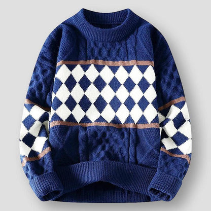 Sky Morris Joliet Modern Classic Argyle Sweater