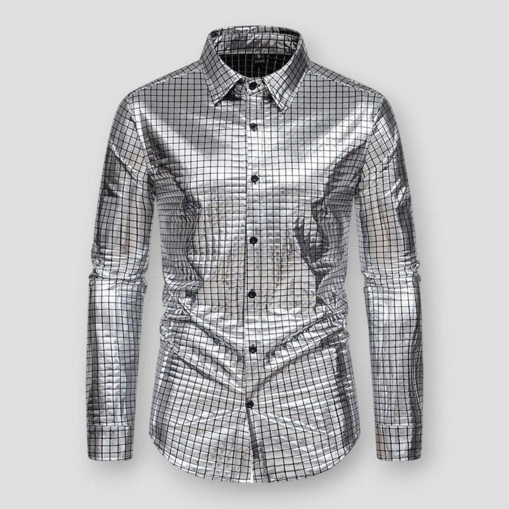 Sky Morris Lowell Metallic Plaid Elegance Shirt