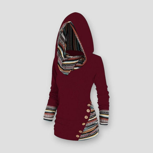 Sky Morris Mesa Geo-Chic Stripe Hooded Pullover