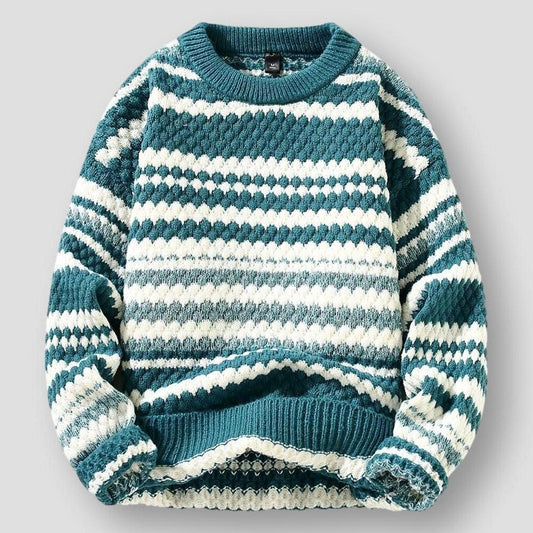 Sky Morris Oxnard Cozy Knitted Stripe Sweater