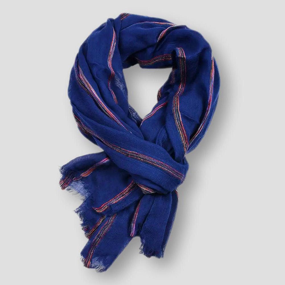 Sky Morris Savannah Cozy Lux Stripe Cotton Scarf