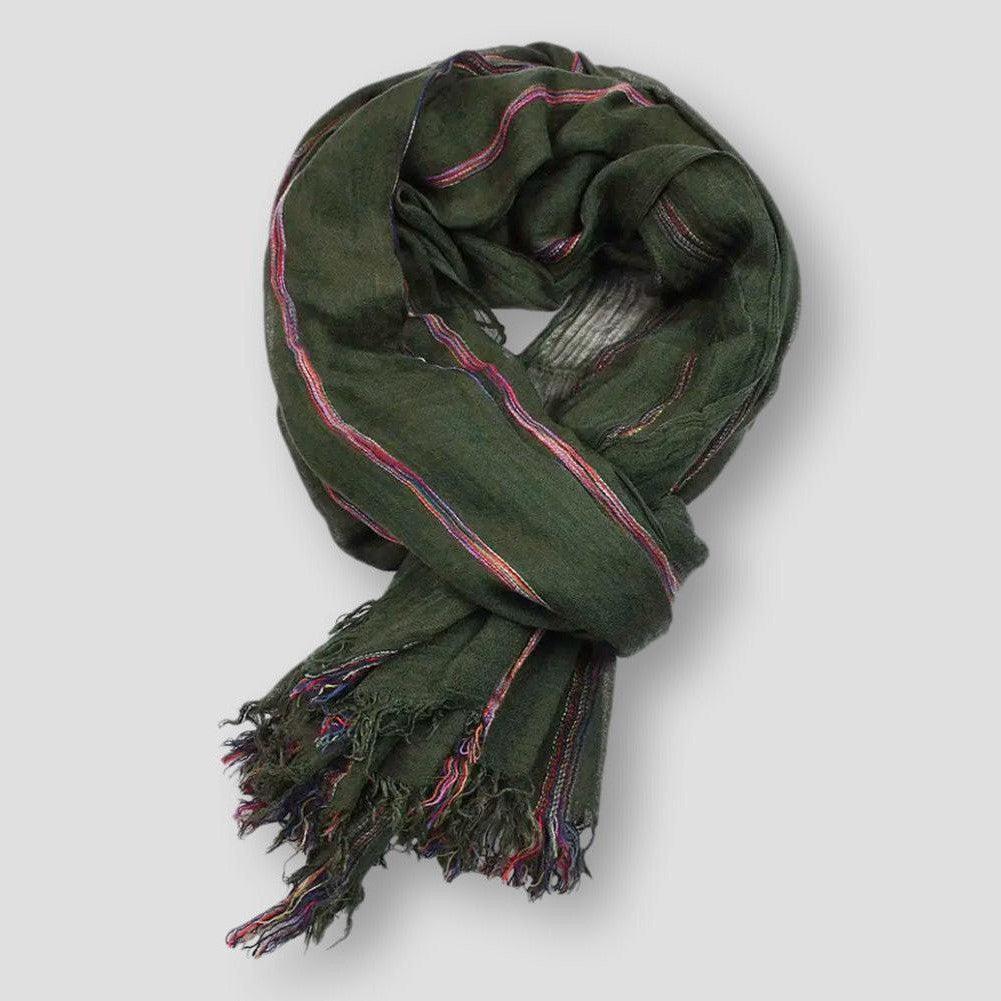 Sky Morris Savannah Cozy Lux Stripe Cotton Scarf