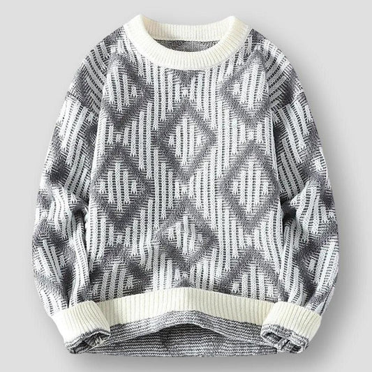 Sky Morris Waco Vintage Elegance Argyle Slim Fit Sweater