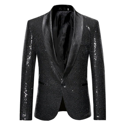 Sky Morris Sequin Shawl Blazer