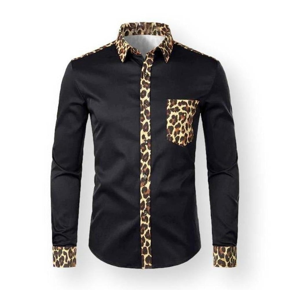 Moon Madrid Contrast Leopard Shirt